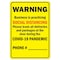 Signmission PSA Warning Business Is Practicing Social Distancing 10in X 7in Wall Graphic, OS-NS-RD-710-25517 OS-NS-RD-710-25517 - alternate 1
